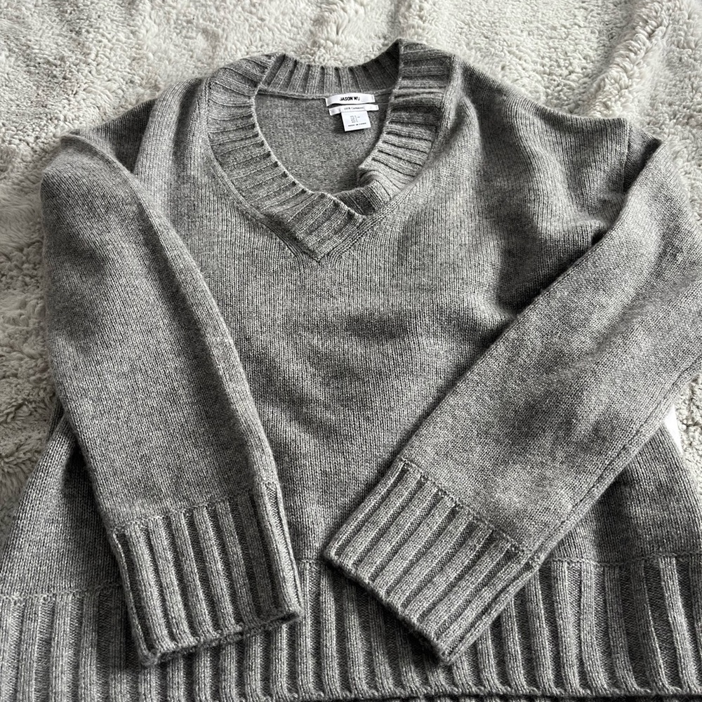 Jason Wu Cashmere Knit in Soft Gray